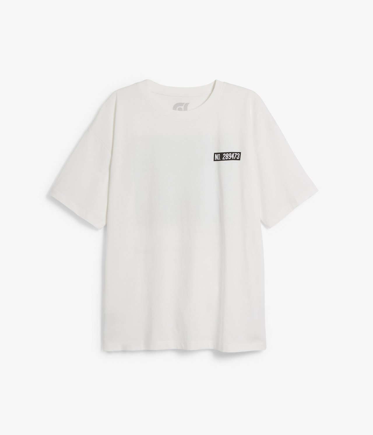 Oversized t-shirt med tryck på ryggen - Offwhite - 6