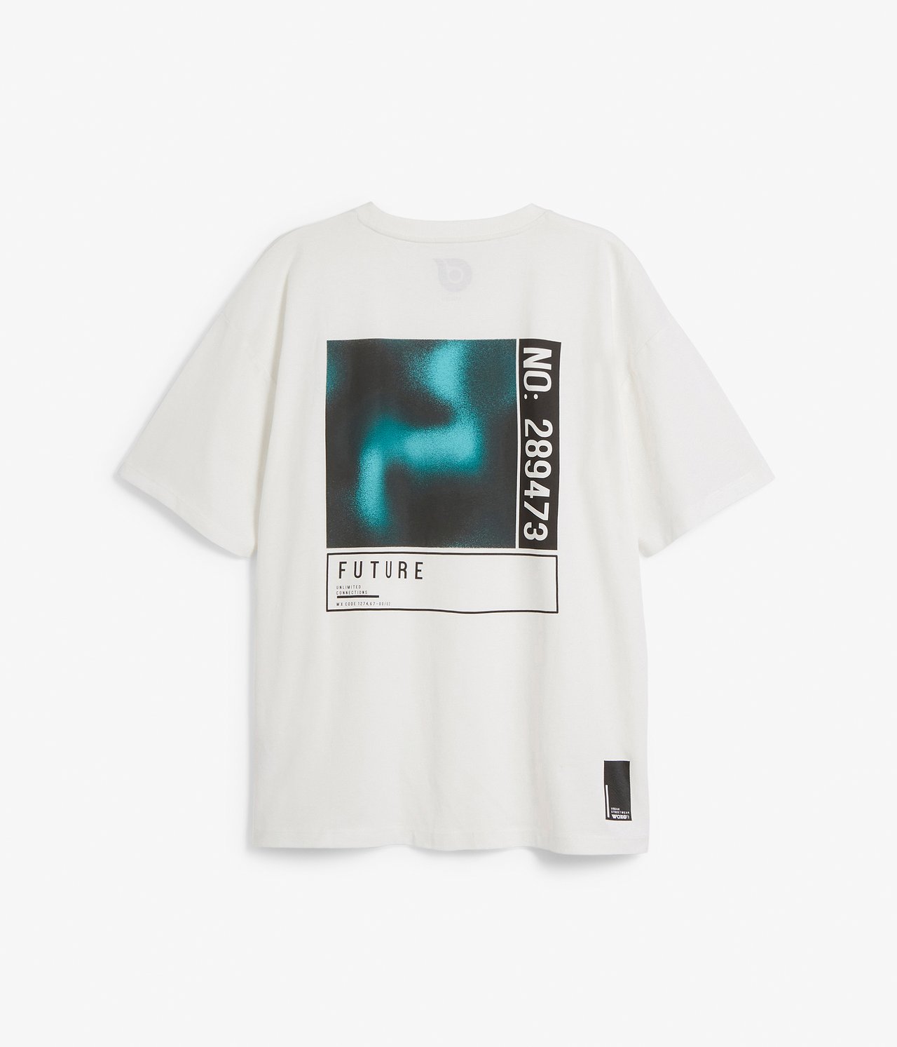 T-shirt oversize z nadrukiem na plecach - Offwhite - 7