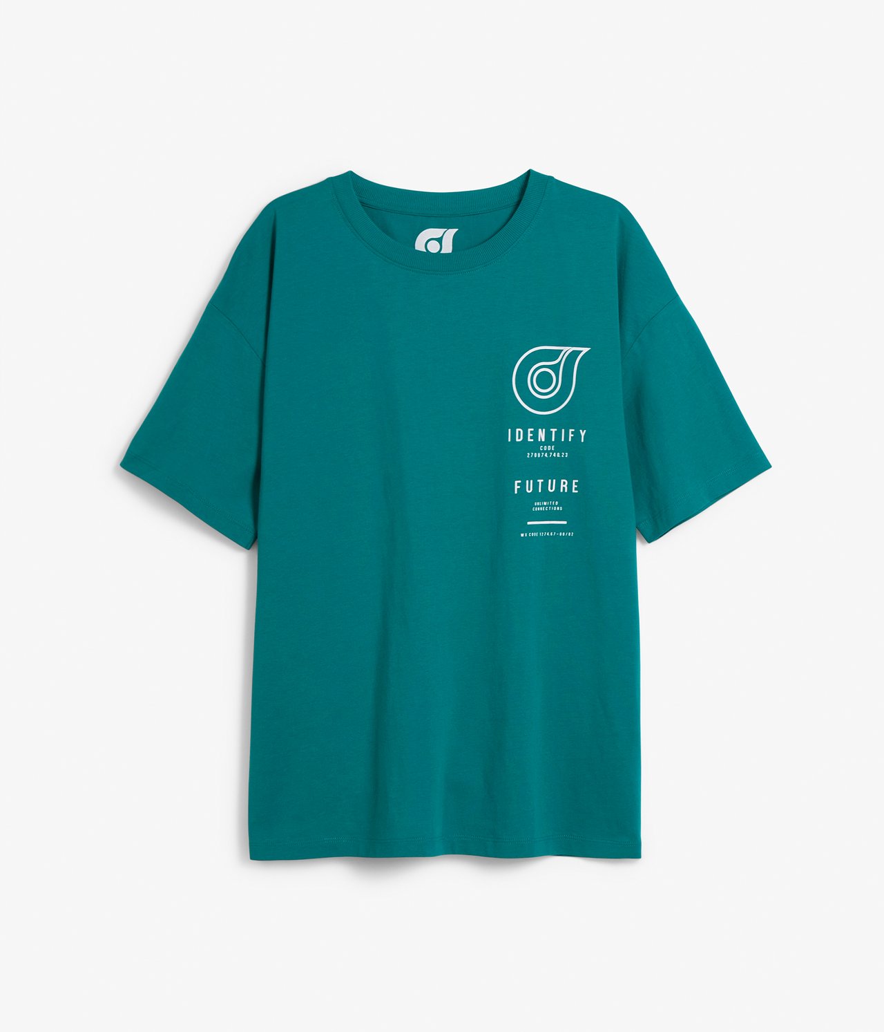 Oversized t-shirt med tryck - Grön - 5
