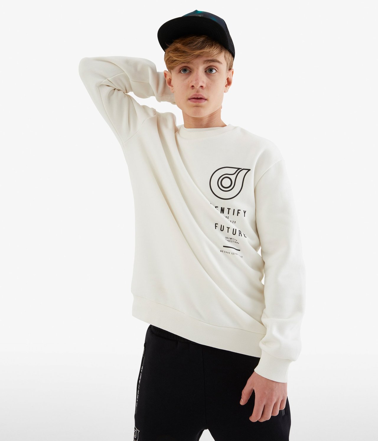 Sweatshirt med tryck Offwhite - null - 5