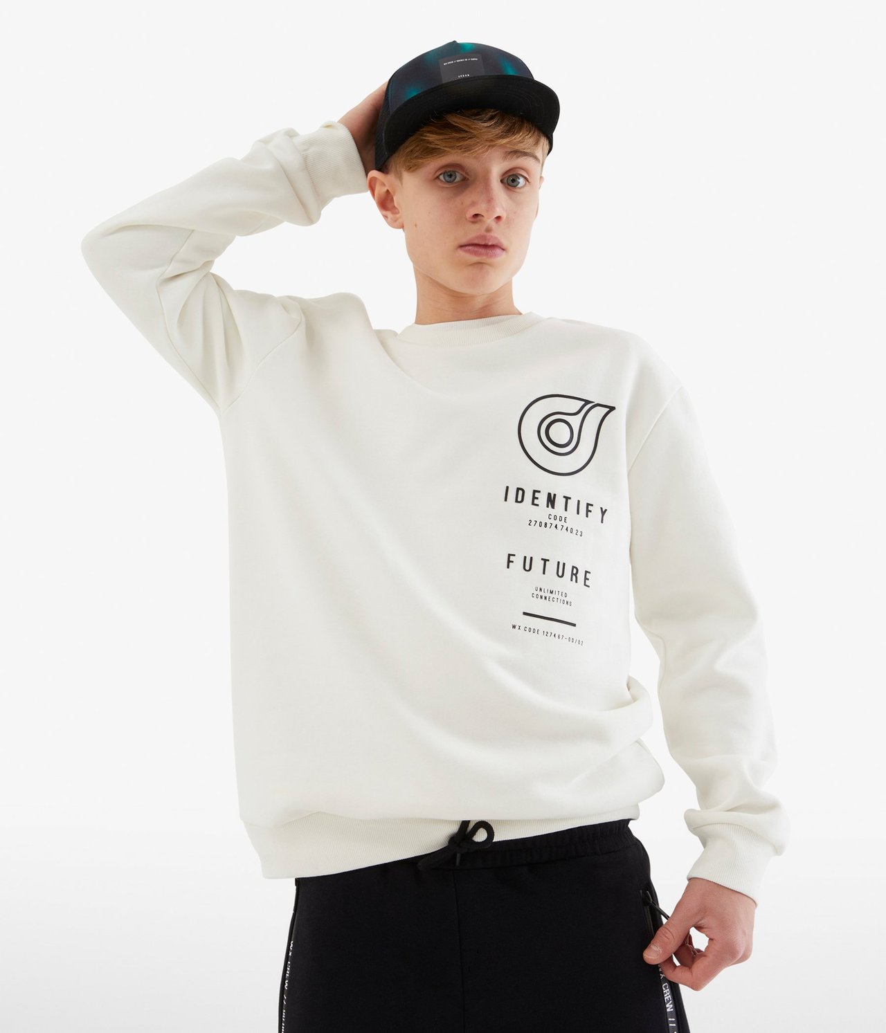 Sweatshirt med tryck Offwhite - null - 0