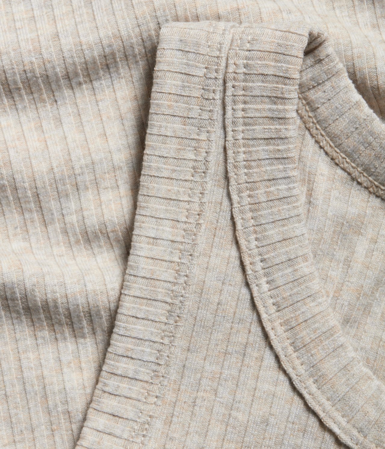 Ribbat linne - Melerad beige - 4