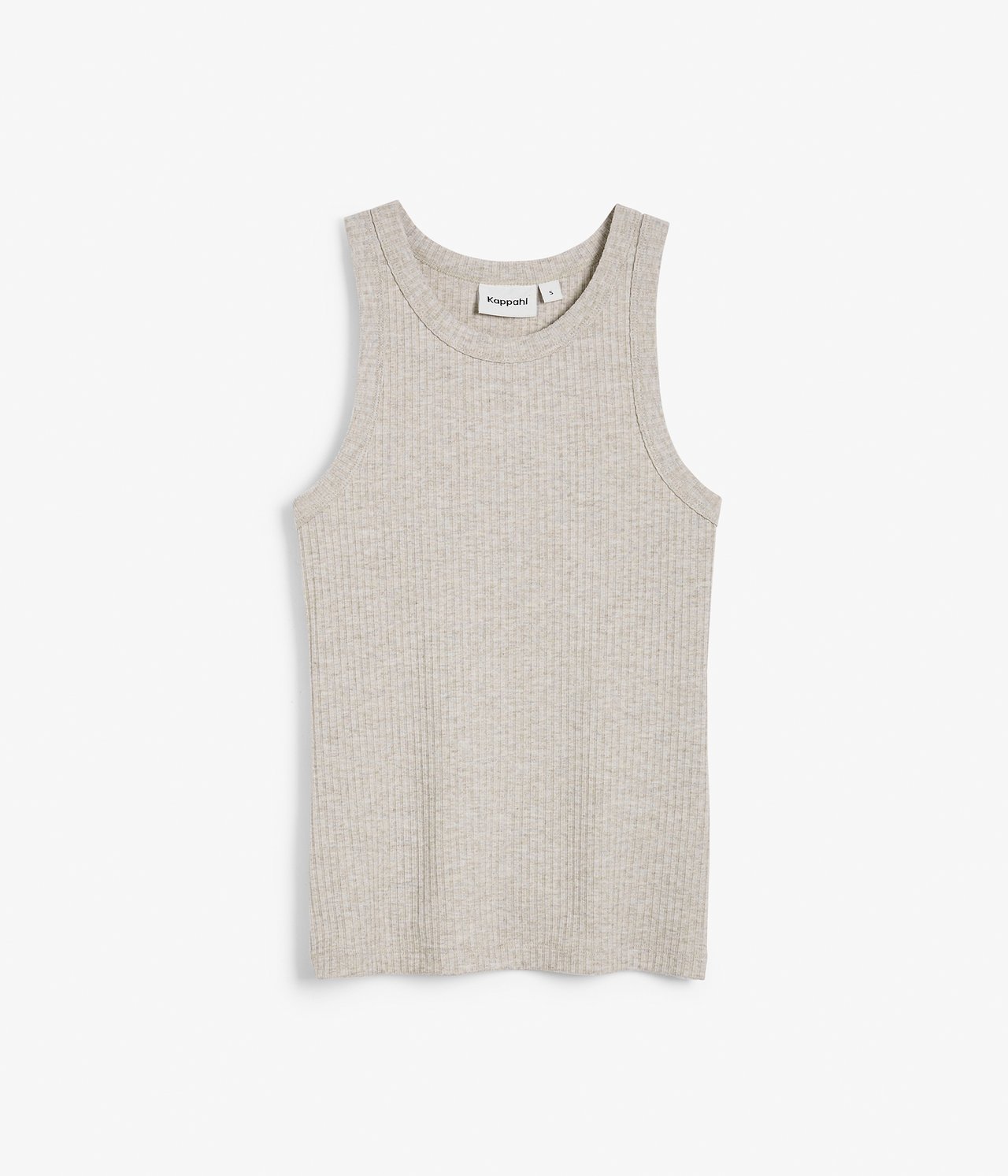Ribbat linne - Melerad beige - 5