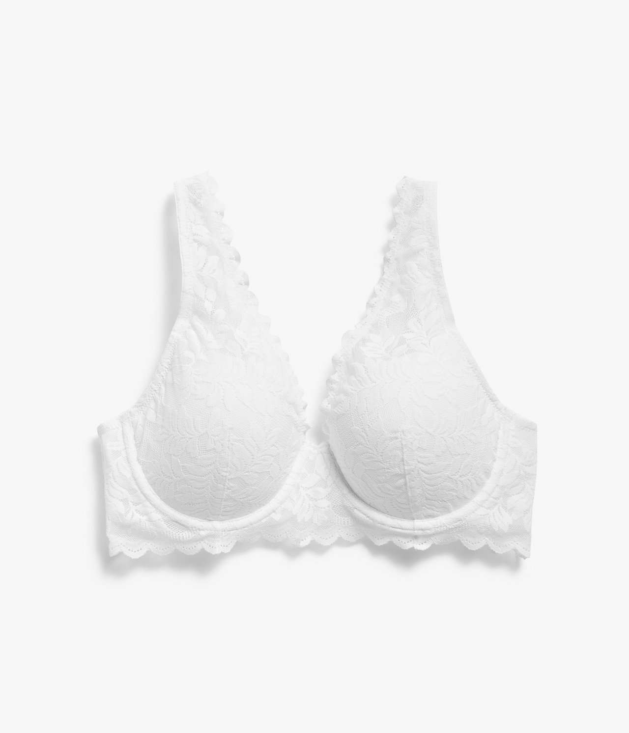 Vadderad bygel-bh i multistretch-spets - Offwhite - 5