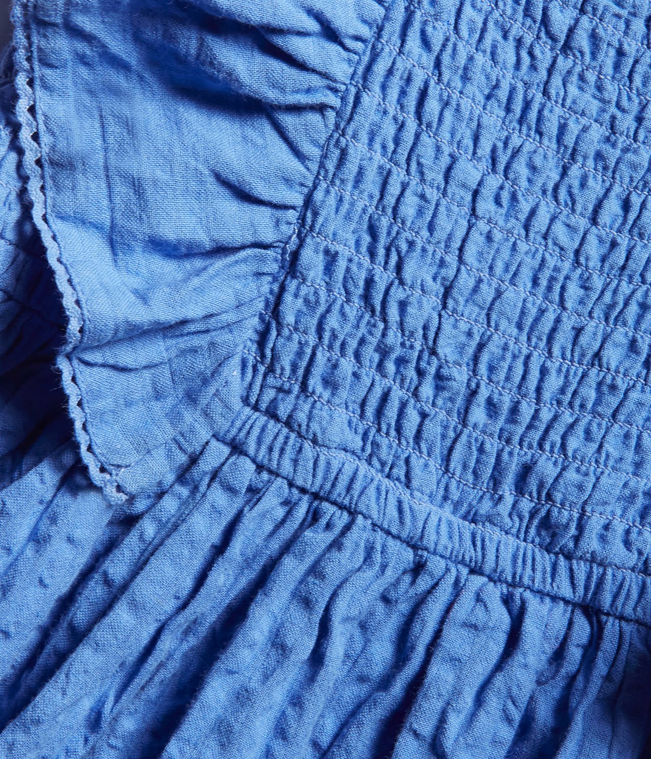 Sukienka z rękawami z falbanami - Niebieski - 7