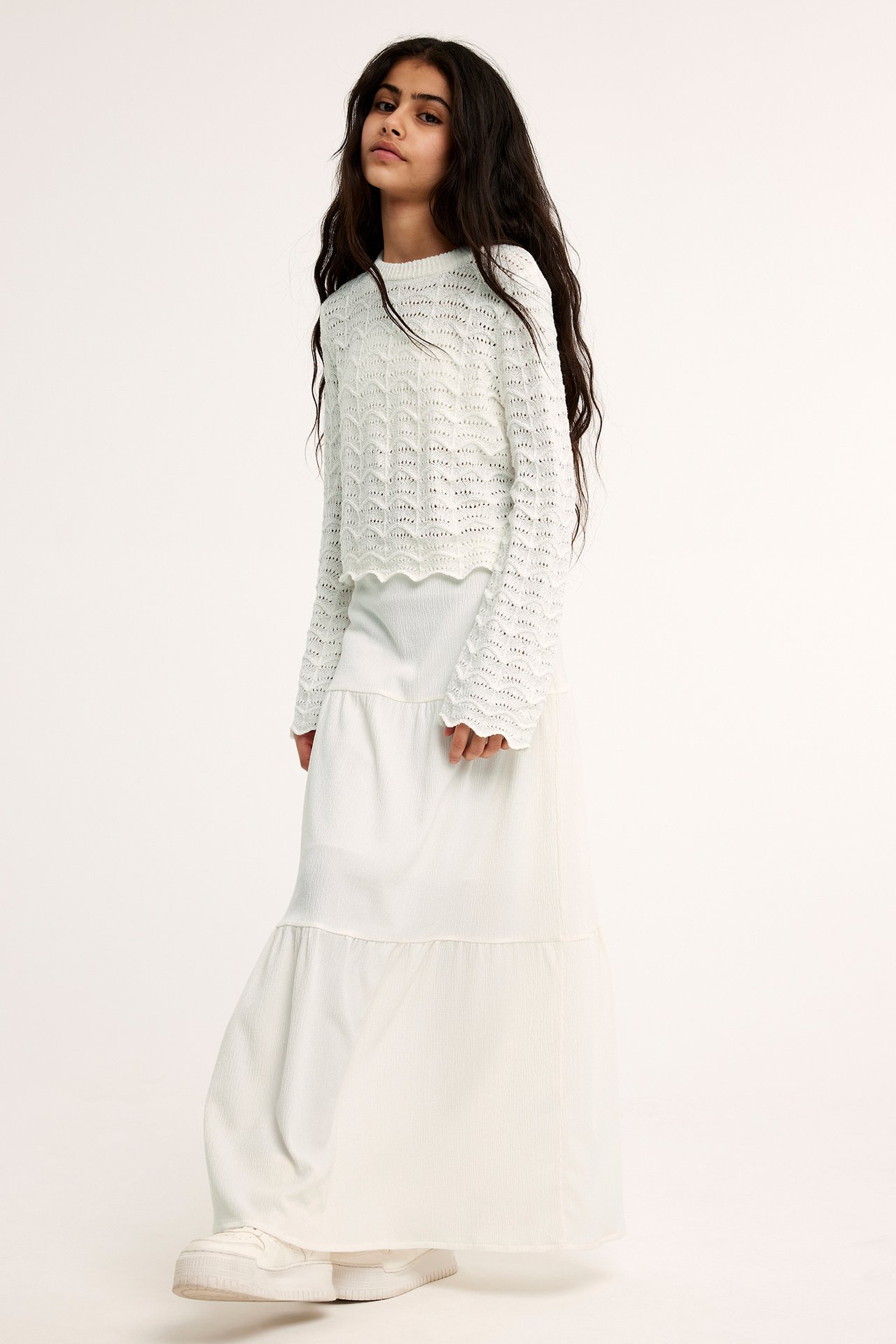 Sweter zrobiony na szydełku - Offwhite - 2