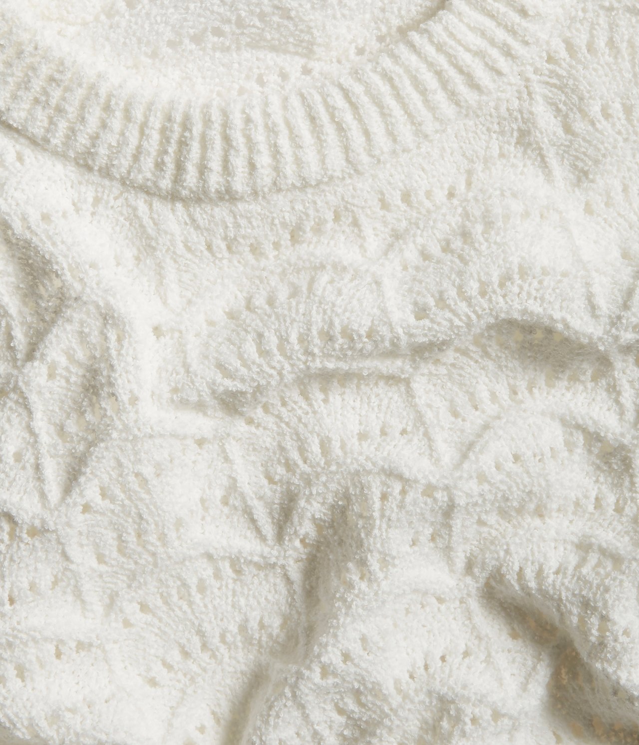 Sweter zrobiony na szydełku - Offwhite - 7