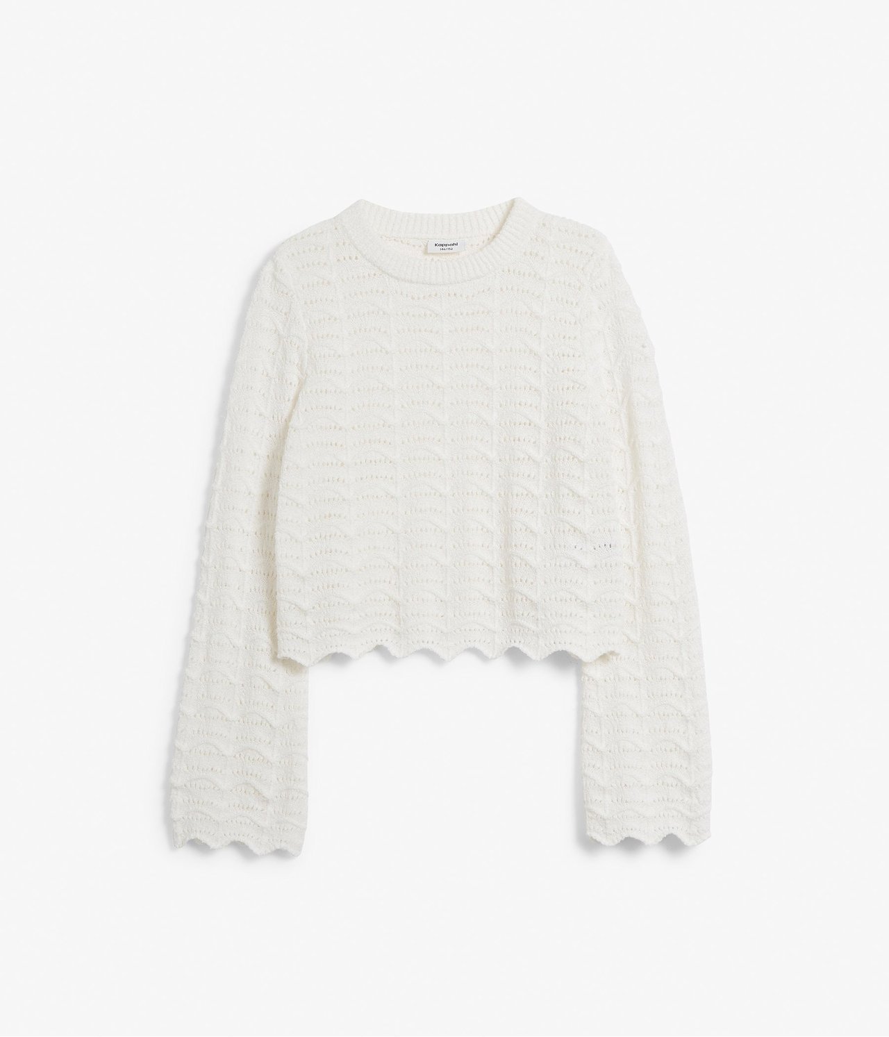 Crochetstickad tröja Offwhite - null - 1