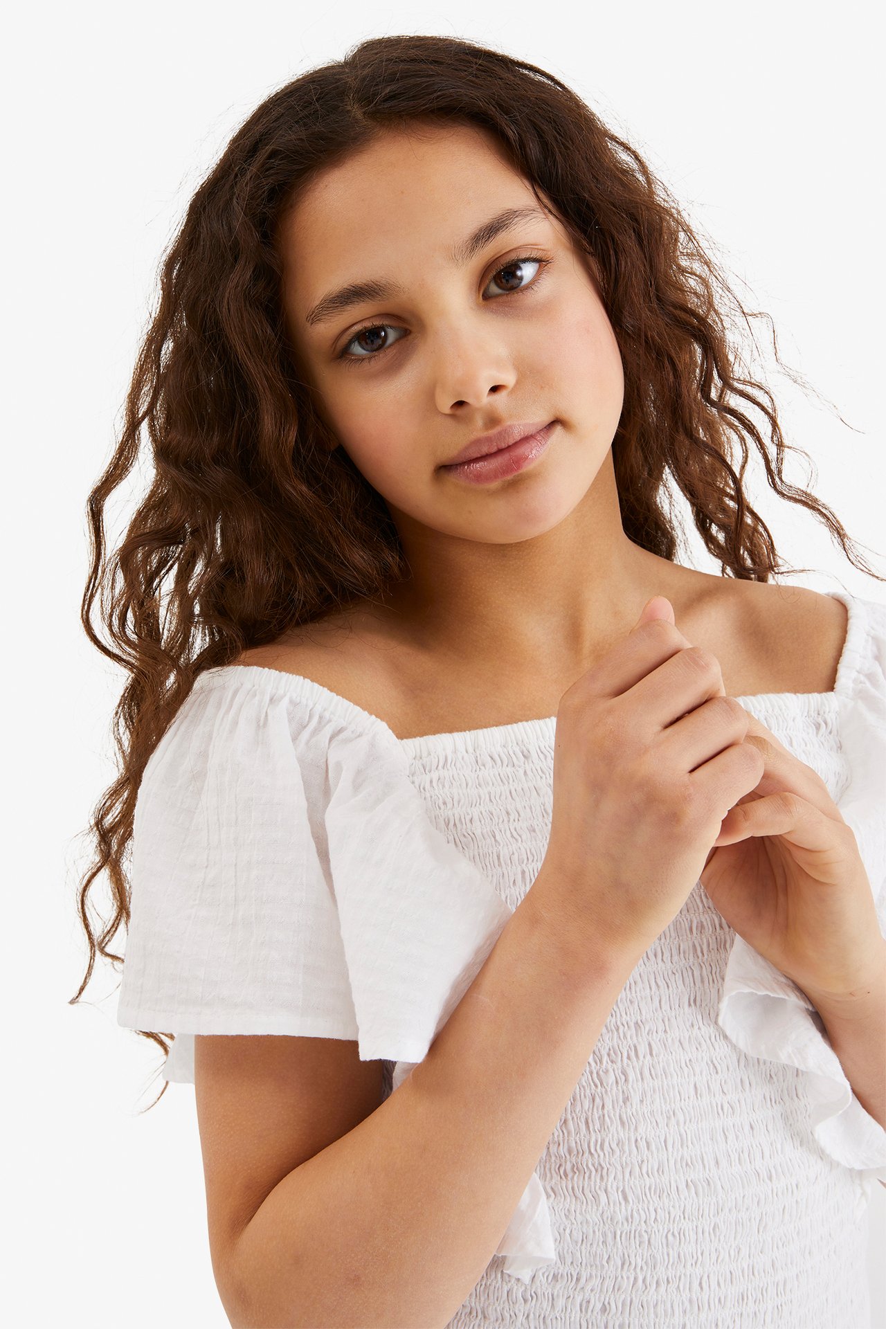 Bluzka z gumkami - Offwhite - 4