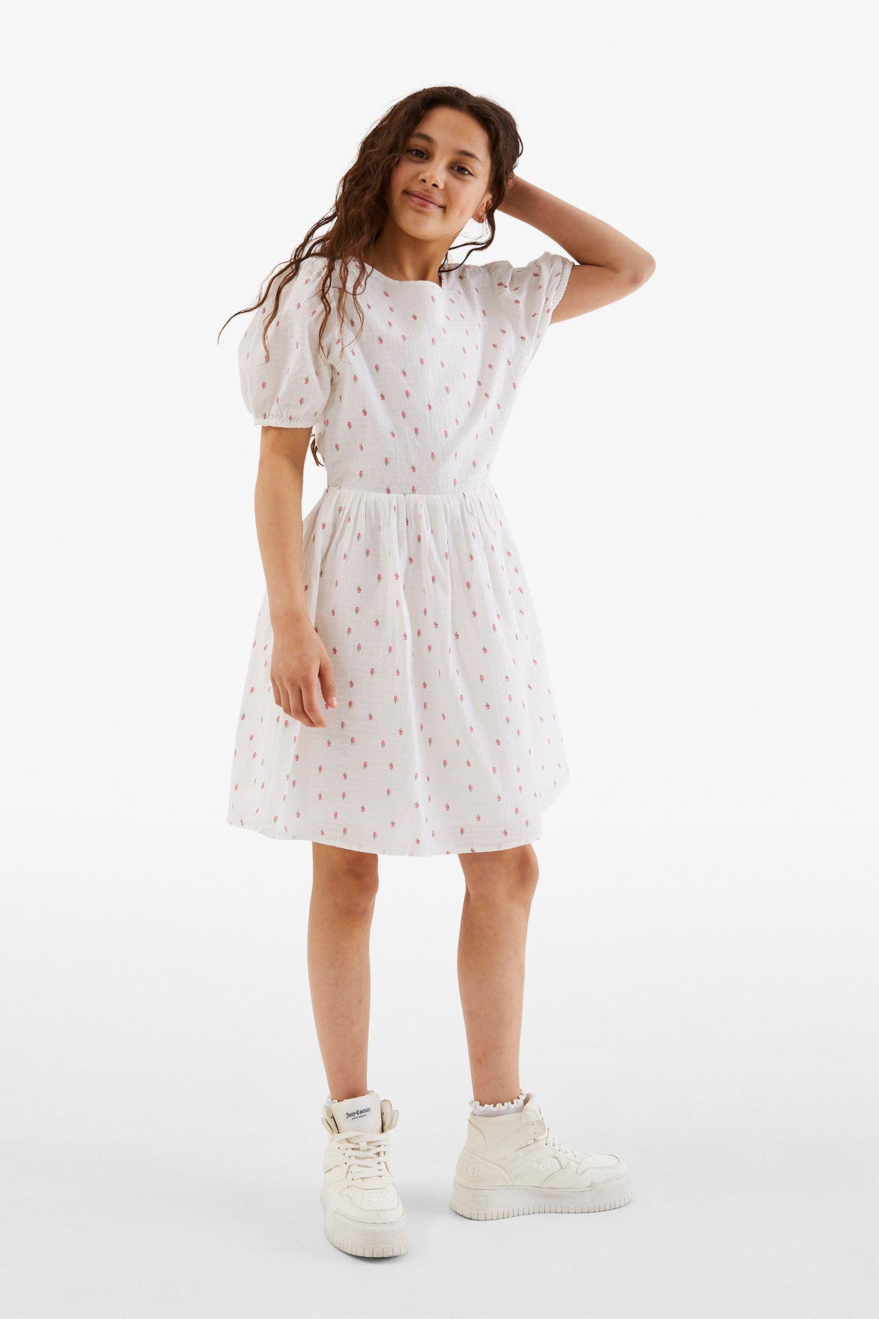 Sukienka w kwiaty - Offwhite - 3