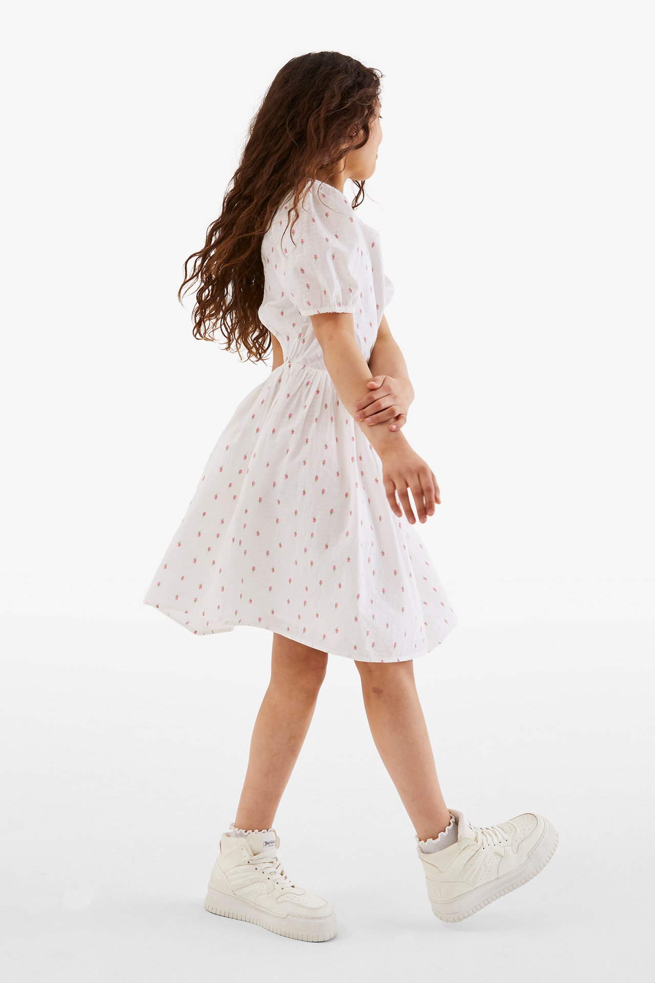 Sukienka w kwiaty - Offwhite - 4