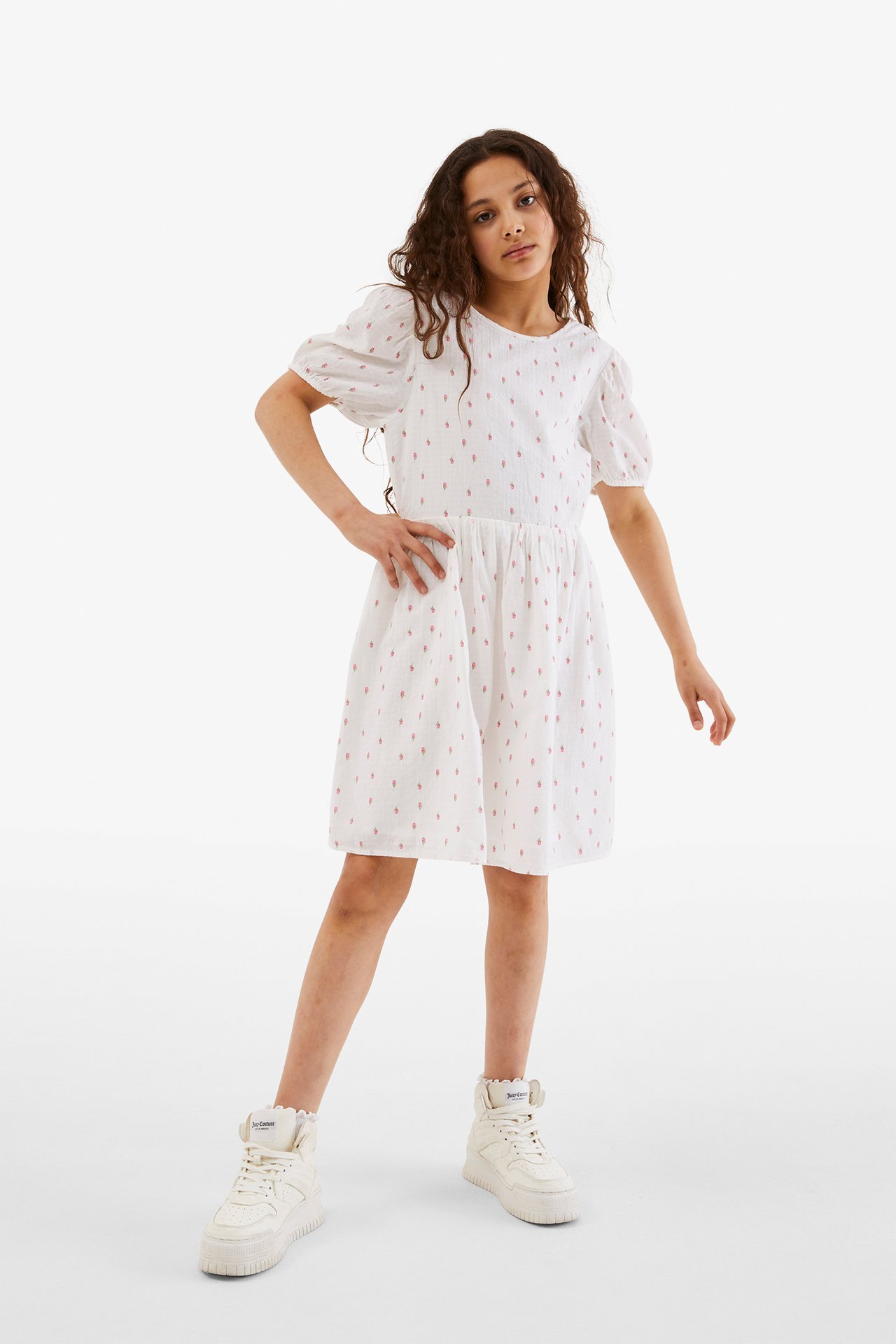 Sukienka w kwiaty - Offwhite - 6