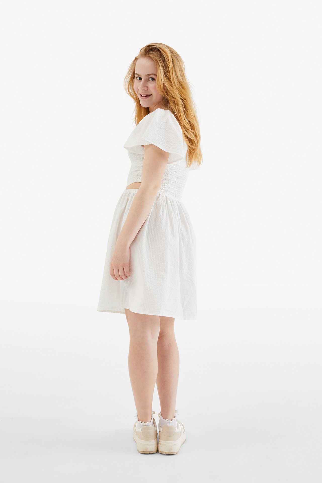 Kjole med sommerfuglermer - Offwhite - 6
