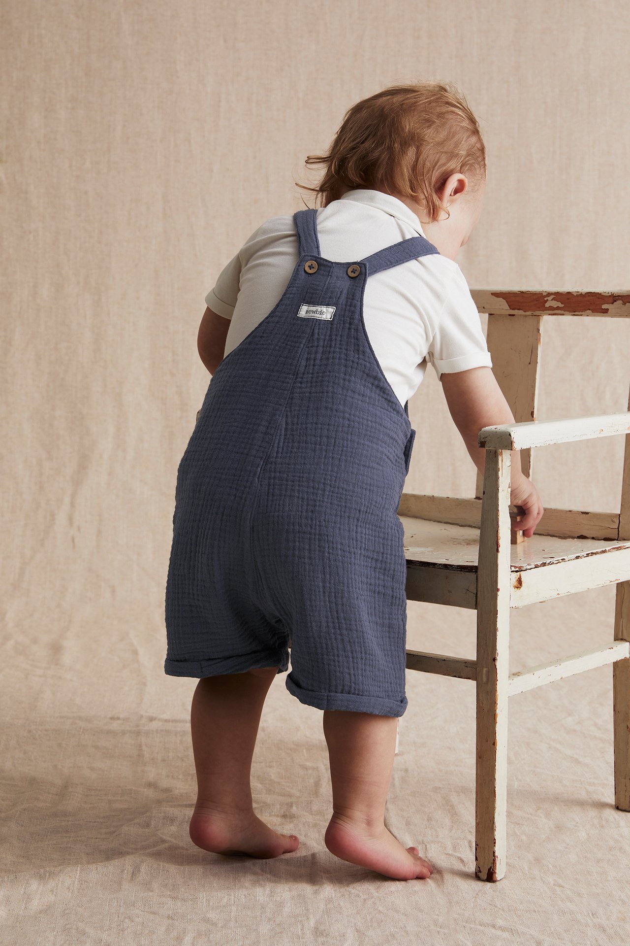 Hängselshorts baby - Mörkblå - 2