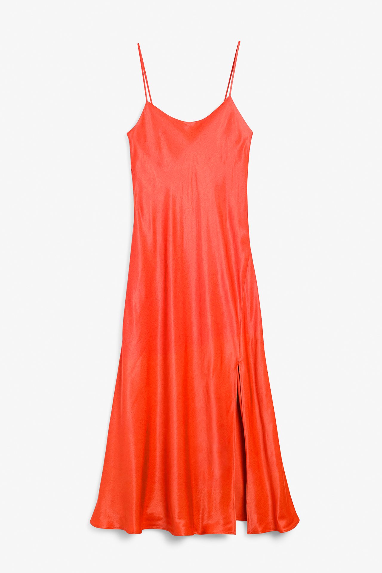 Sukienka z satyny - Czerwony - 6