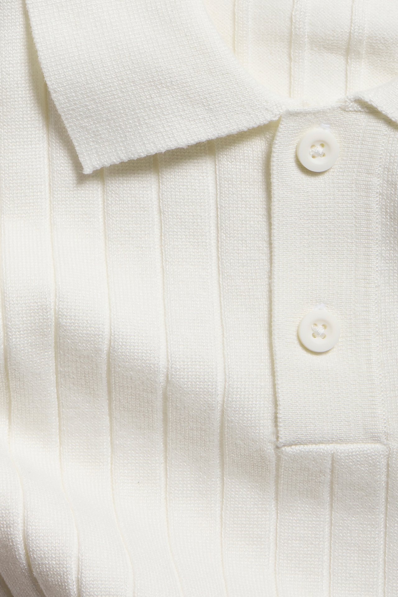 Ribbestrikket tennisskjorte Offwhite - null - 4