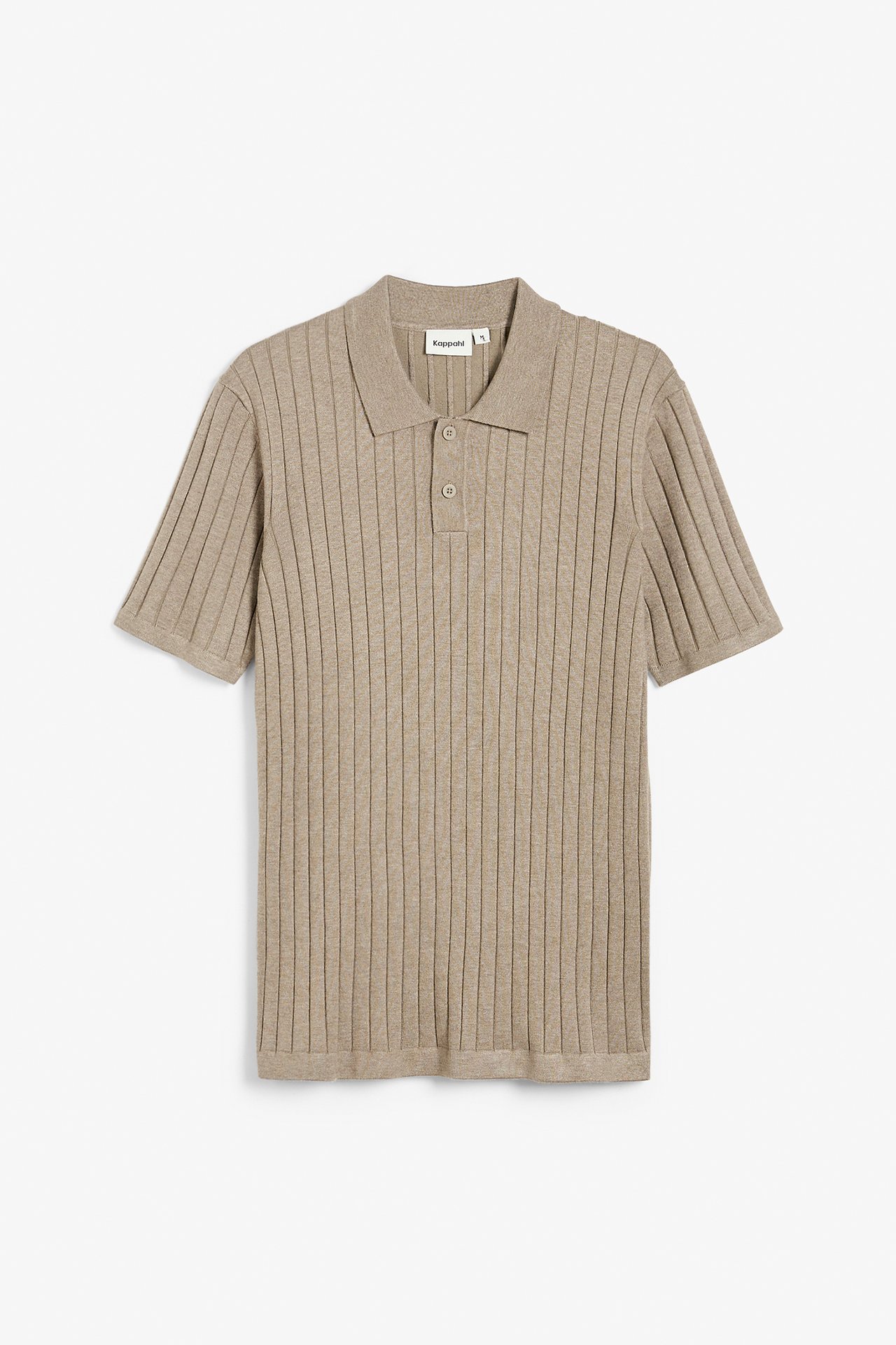 Ribbineulottu tennispaita - Meleerattu beige - 6