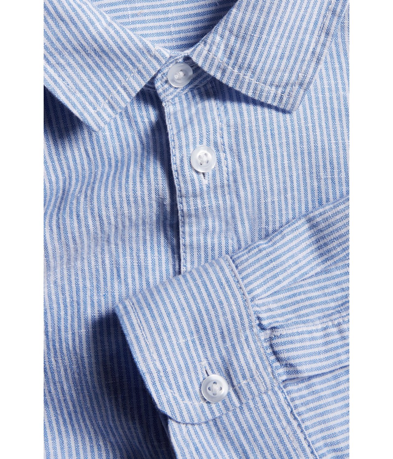Skjorta i linnemix Ljusblå - null - 6
