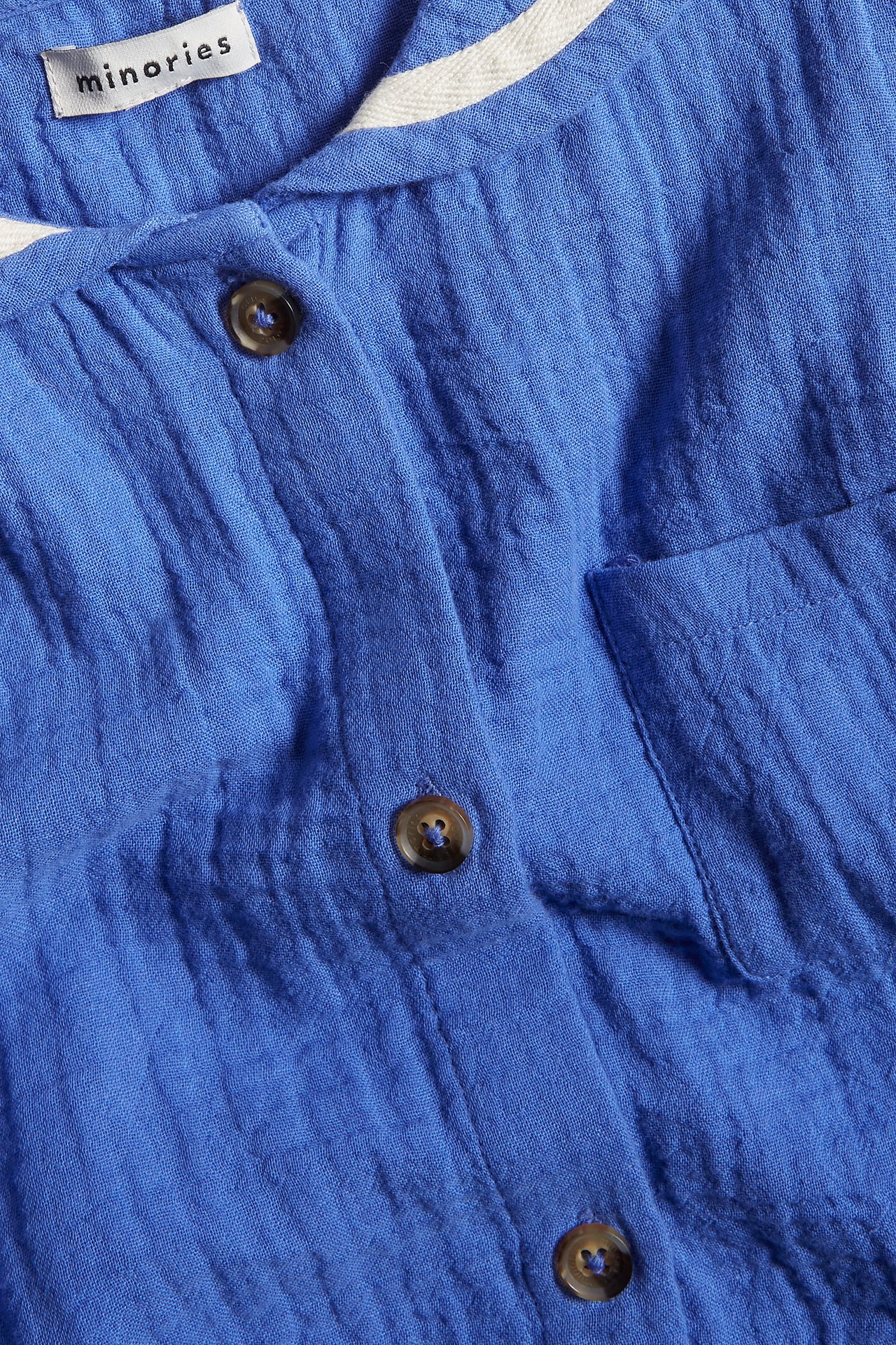 Vevd bluse med krage Blå - null - 1