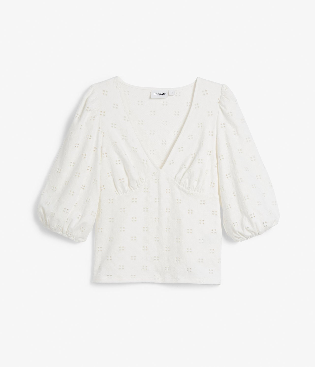 Top z bufiastymi rękawami - Offwhite - 6