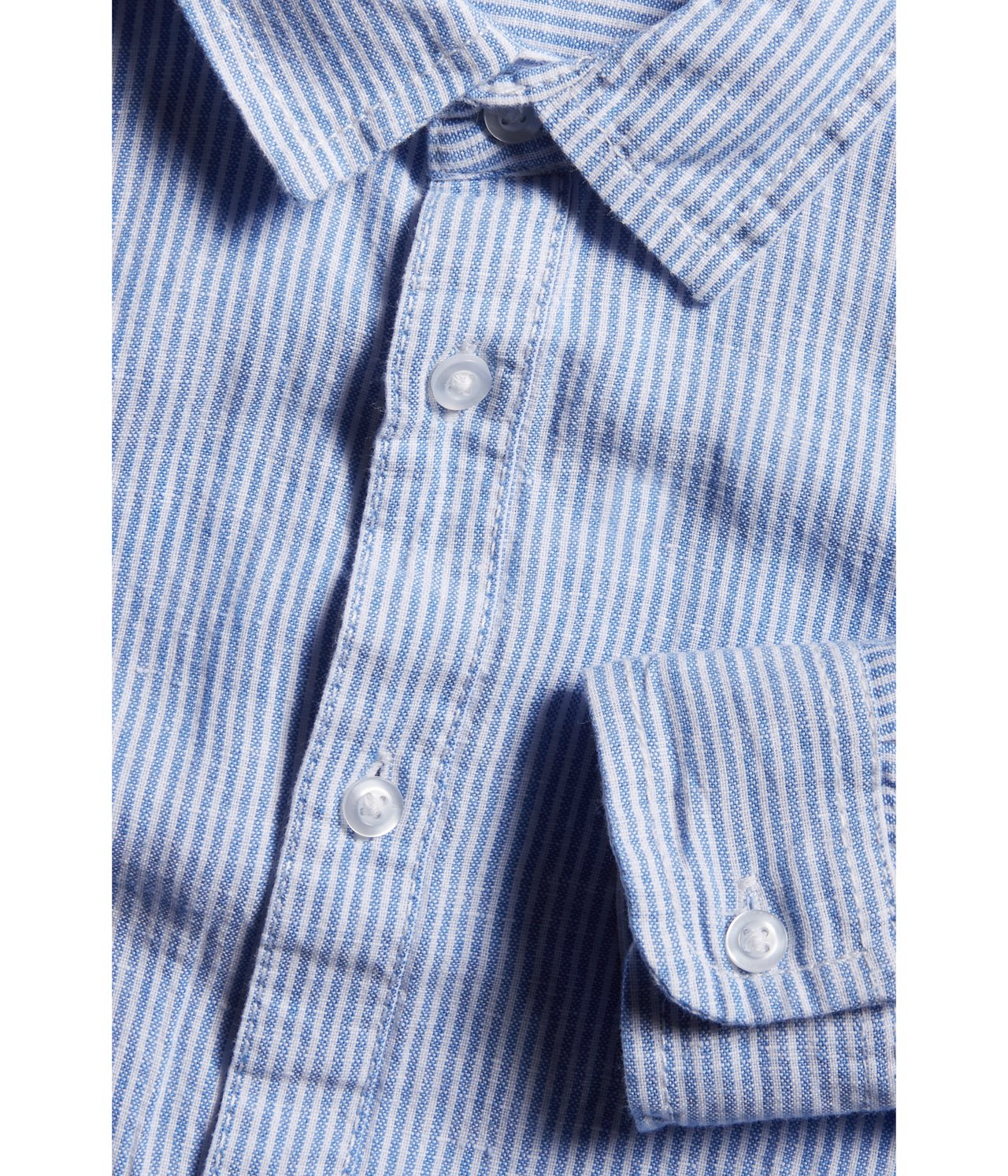 Skjorta i linnemix Ljusblå - null - 6