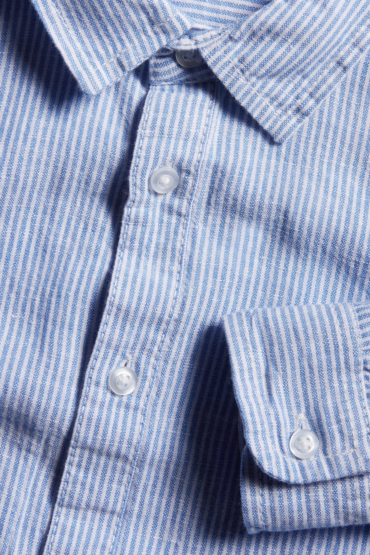 Skjorta i linnemix Ljusblå - null - 9