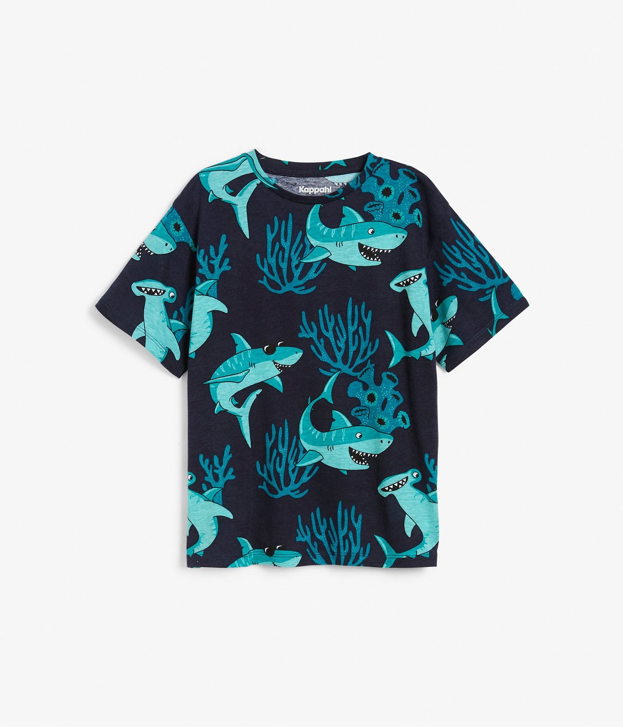 T-shirt med hajar Mörkblå - null - 1