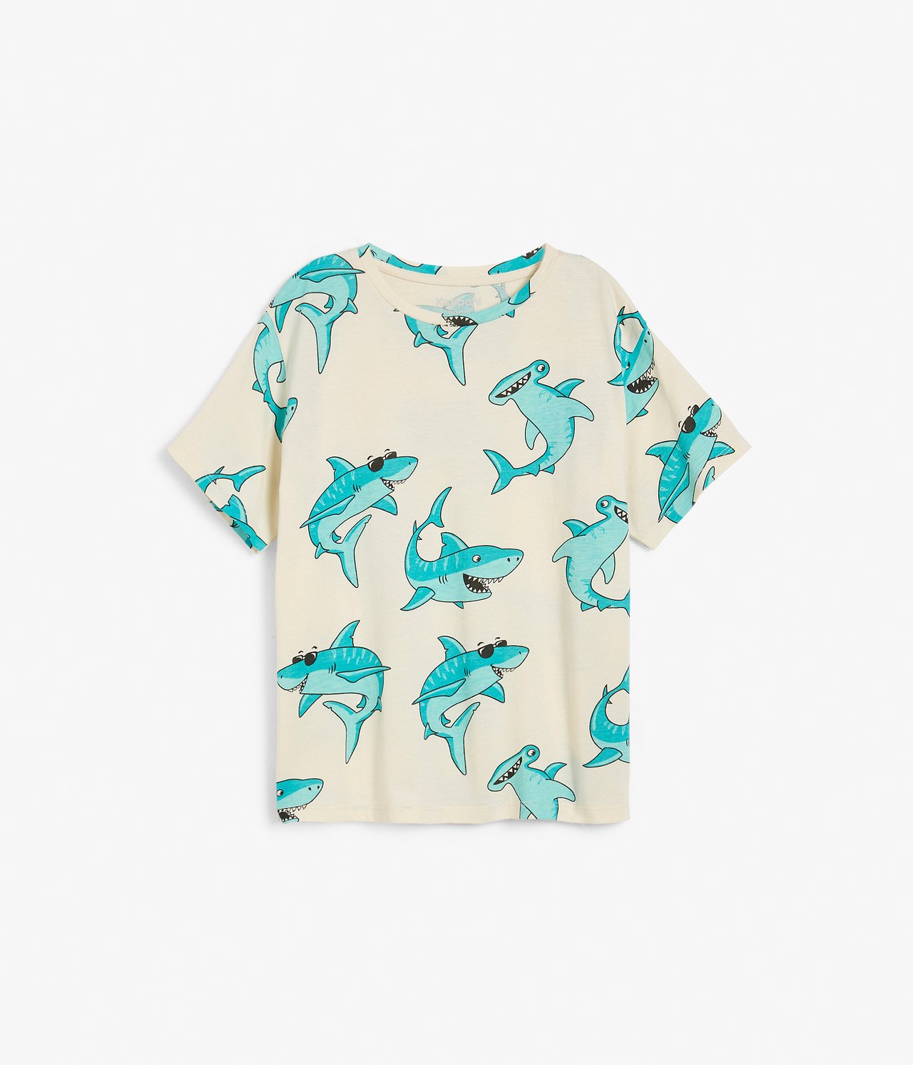 T-shirt w rekiny - Jasnobeżowy - 4