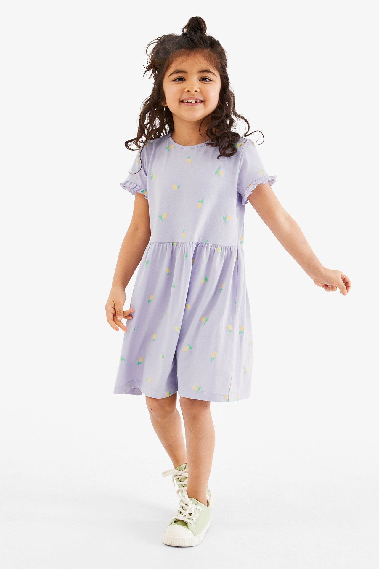 Lyhythihainen mekko - Violetti - 1