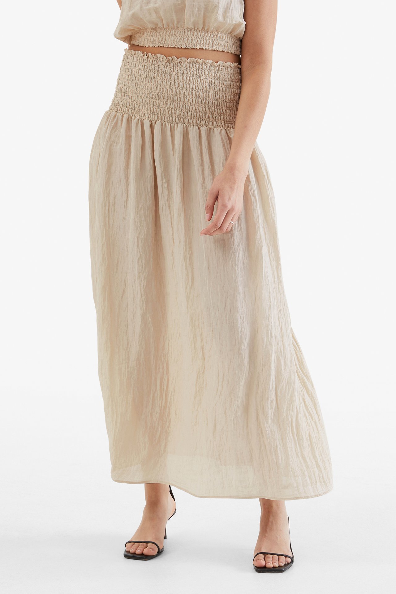Krinklad kjol - Offwhite - 174cm / Storlek: S - 2
