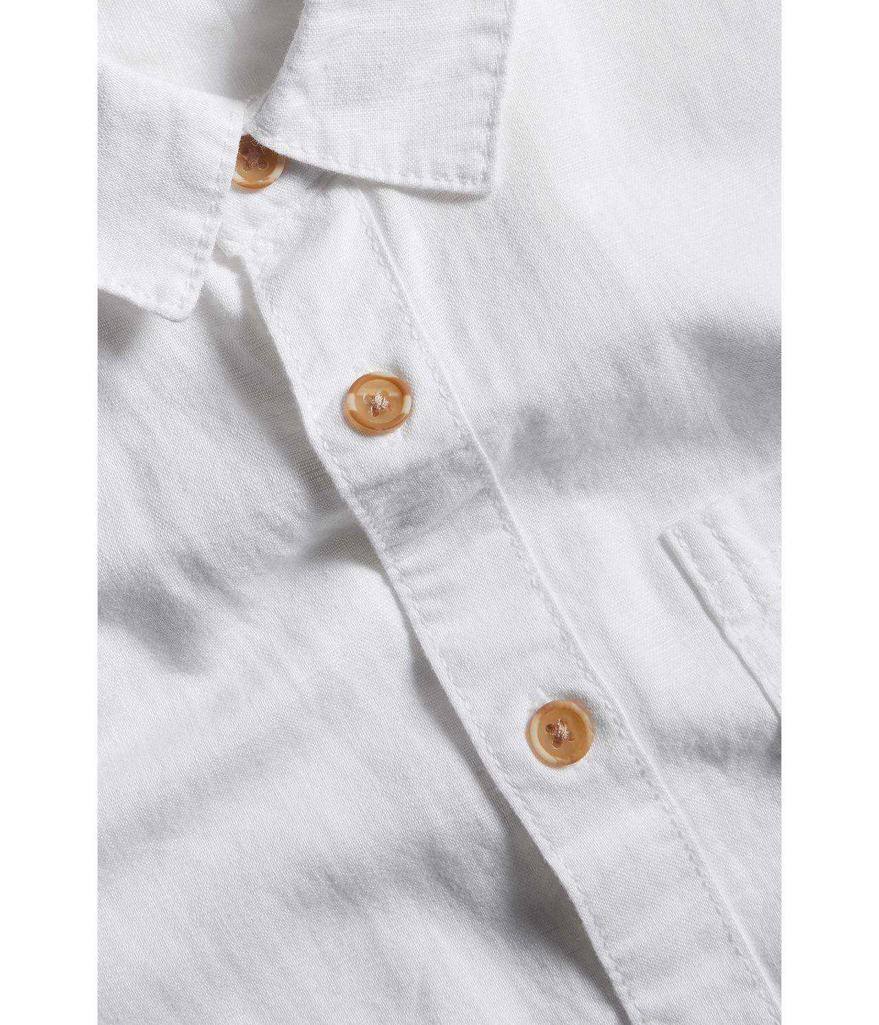 Pellavasekoitetta oleva lyhythihainen paita Valkoinen - null - 5