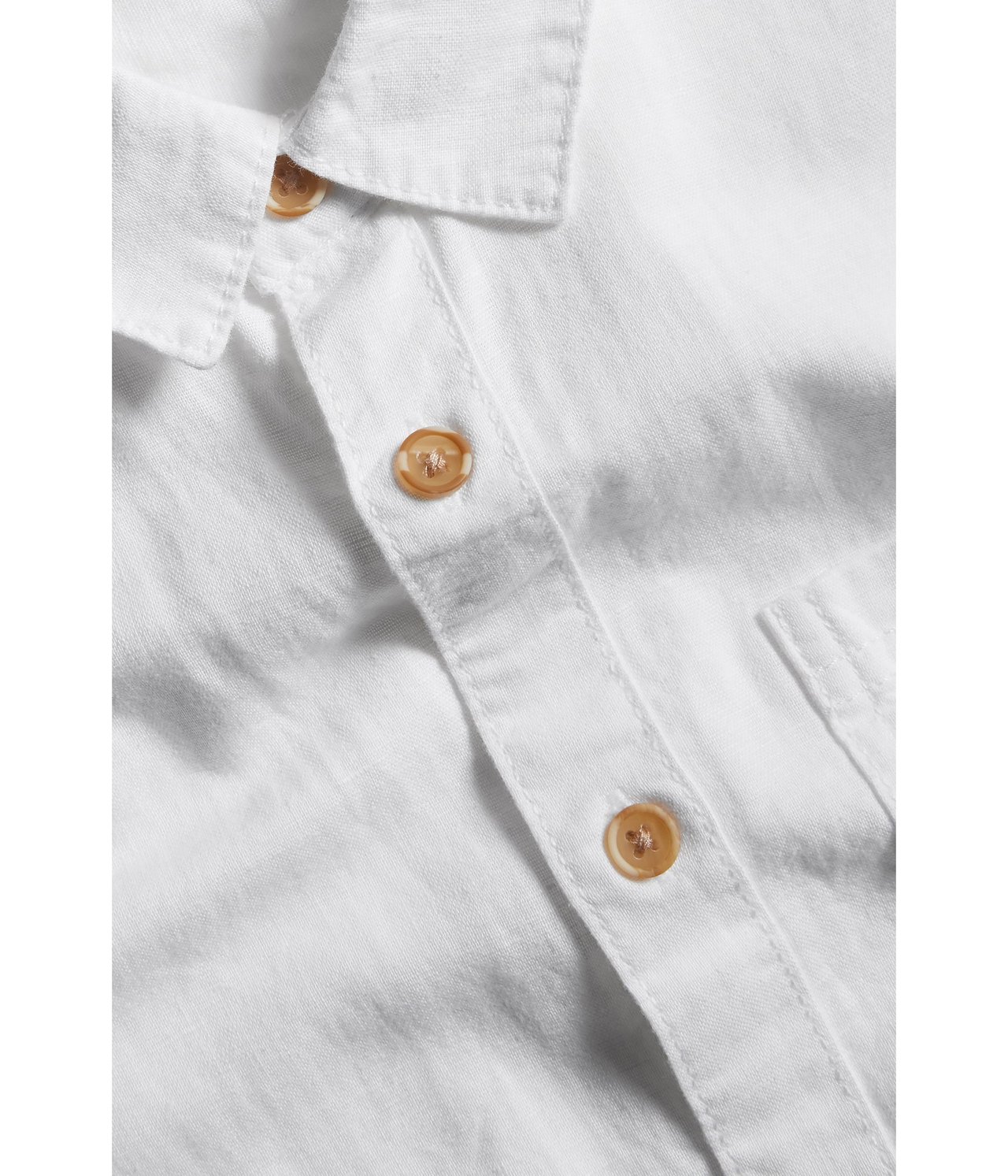 Pellavasekoitetta oleva lyhythihainen paita Valkoinen - null - 6