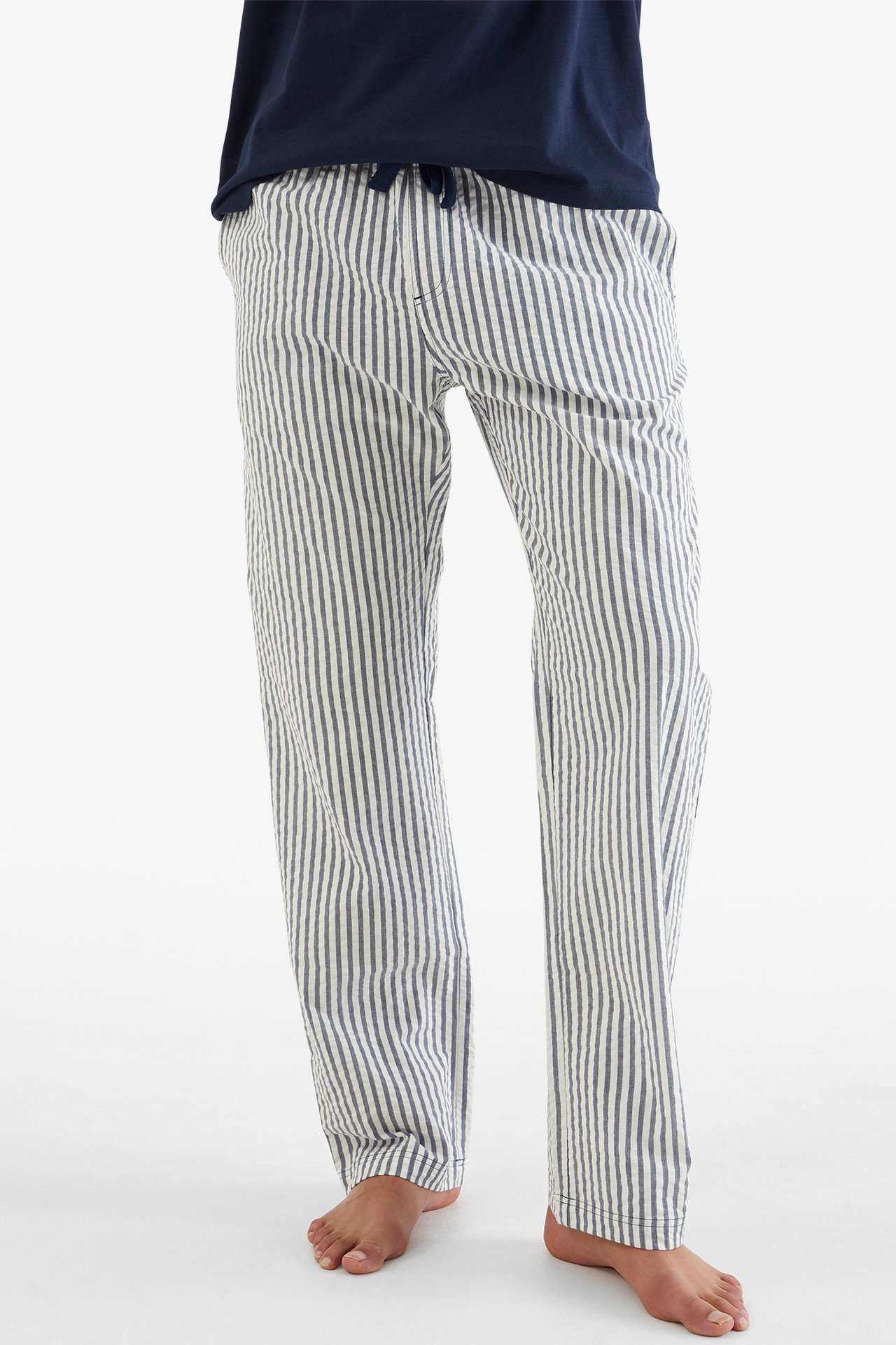 Pyjamasbyxor i bäckebölja - Mörkblå - 2
