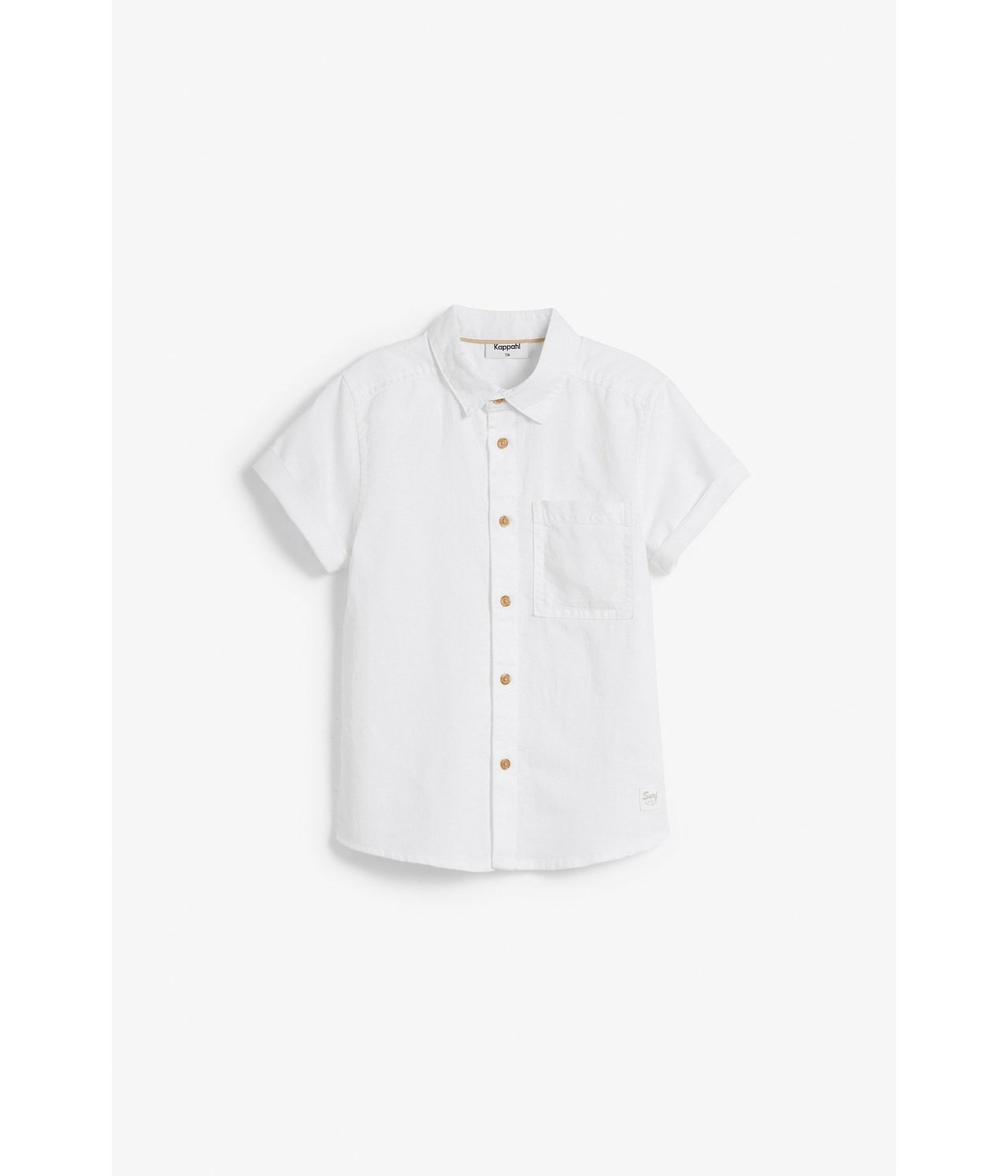 Pellavasekoitetta oleva lyhythihainen paita Valkoinen - null - 1