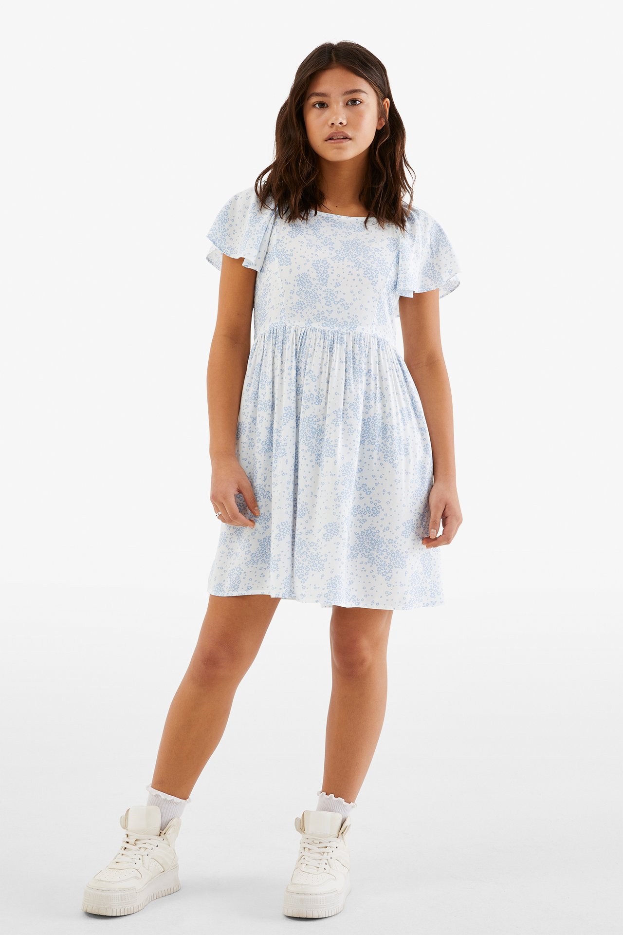 Mønstret kjole - Offwhite - 1