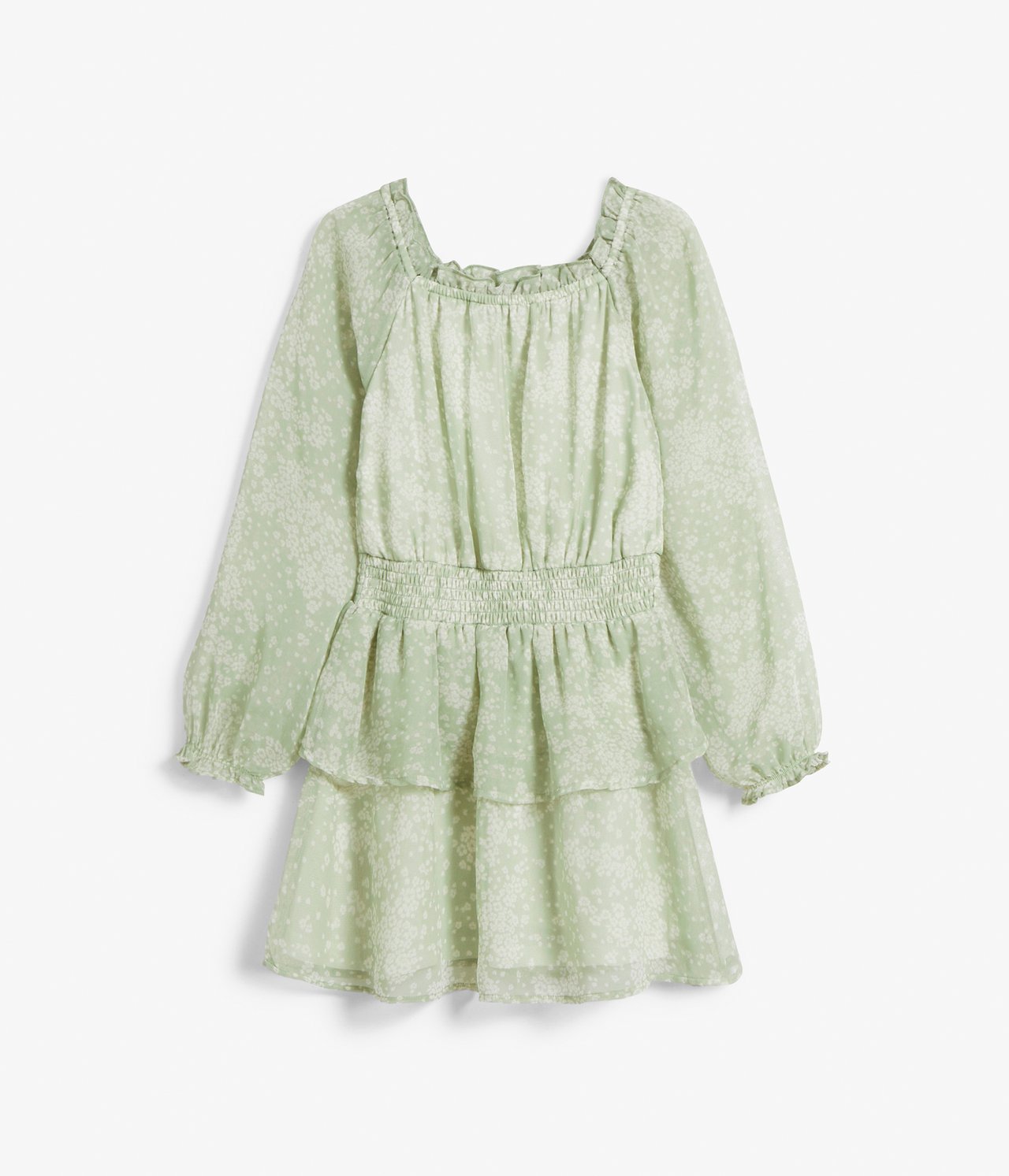 Sukienka z szyfonu - Zielony - 4