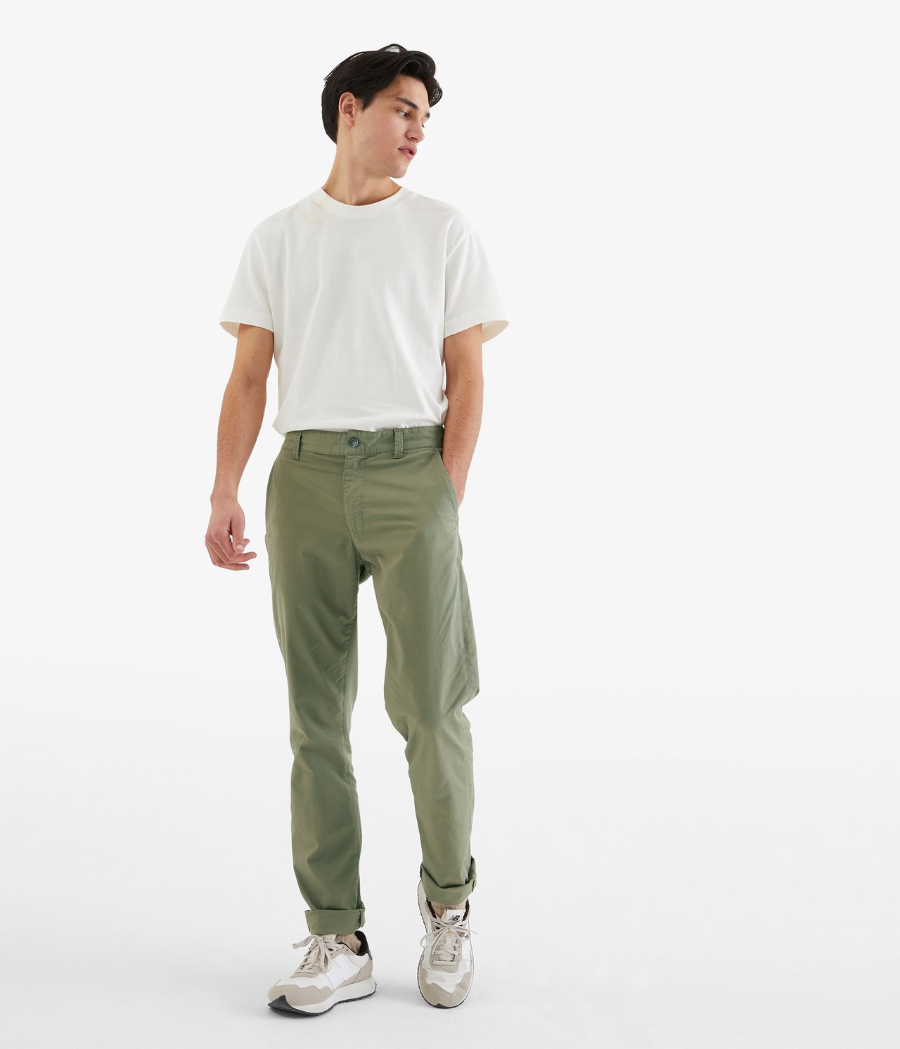 Spodnie chino regular fit - Zielony - 189cm / Storlek: 33/34 - 1