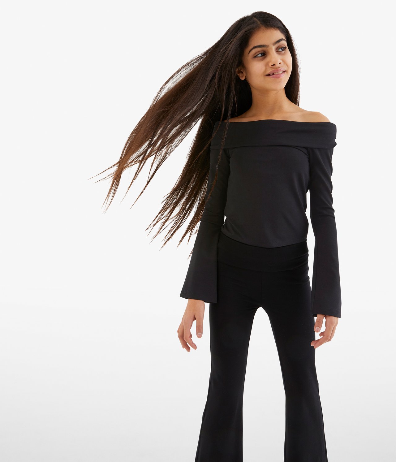 Off shoulder-topp - Svart - 2