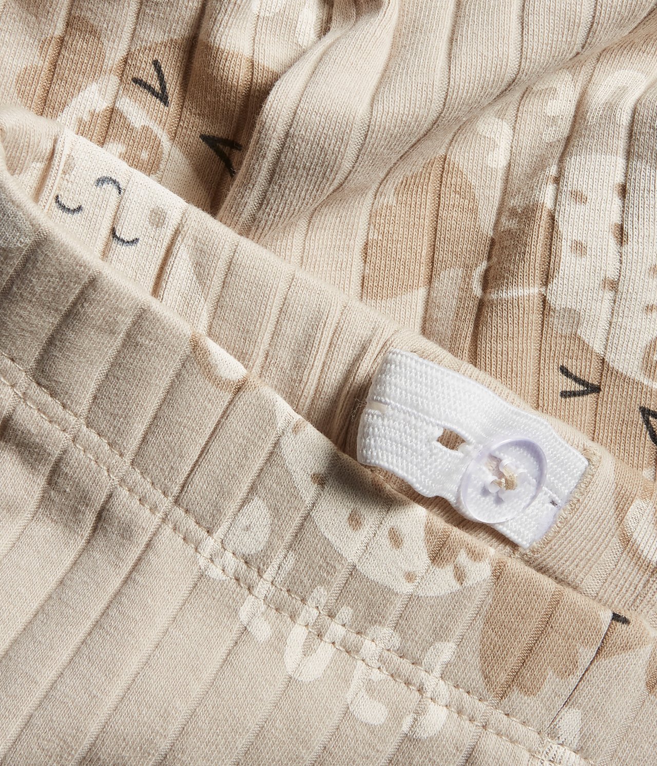 Ribbade leggings - Ljusbeige - 1