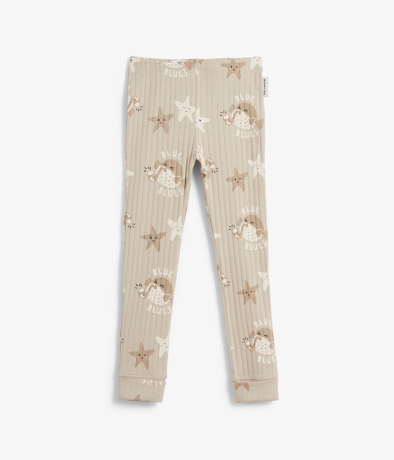 Ribbade leggings - Ljusbeige - 2