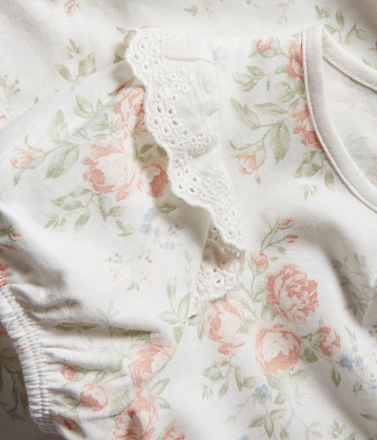 Blomstrete nattkjole - Offwhite - 1