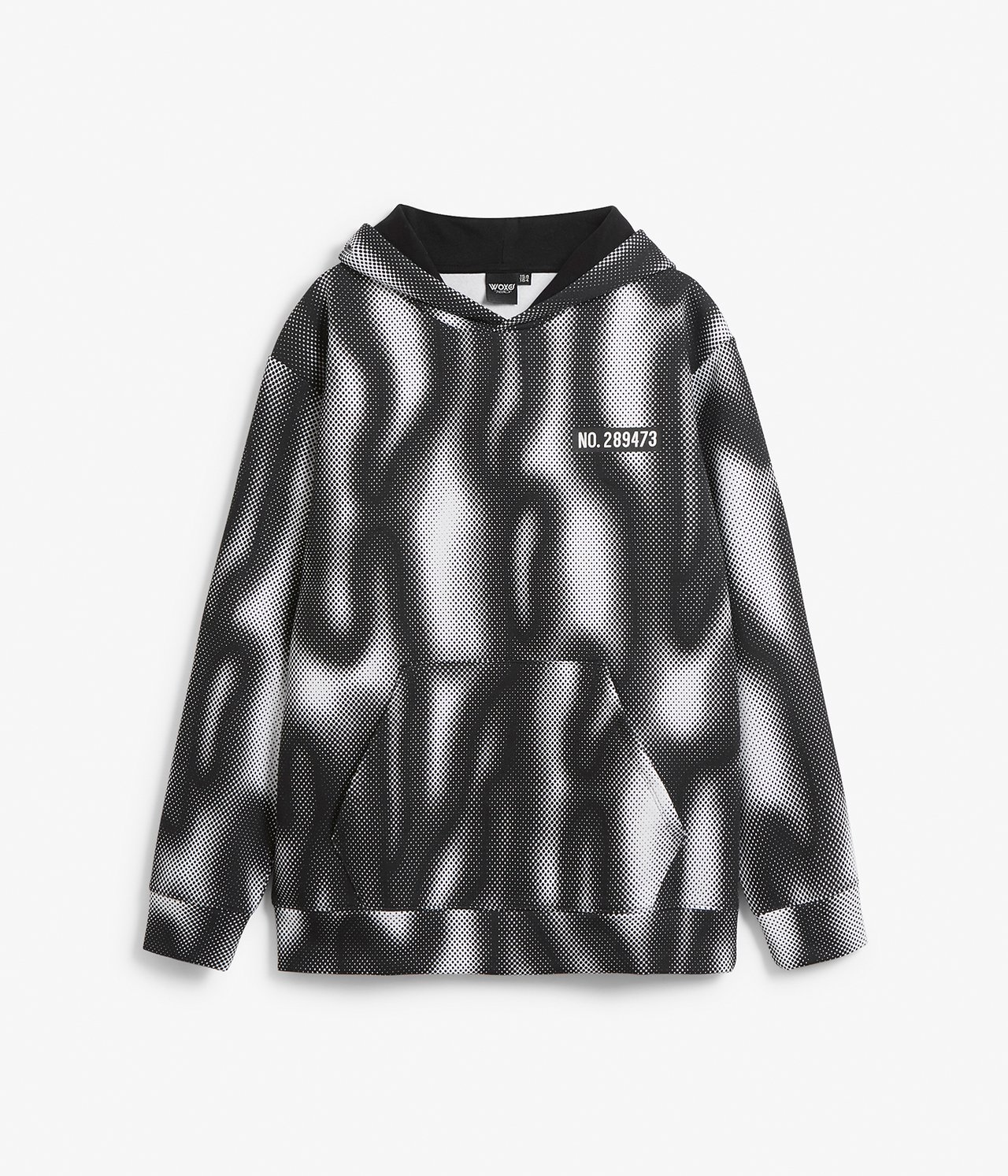 Mönstrad hoodie - Vit - 6