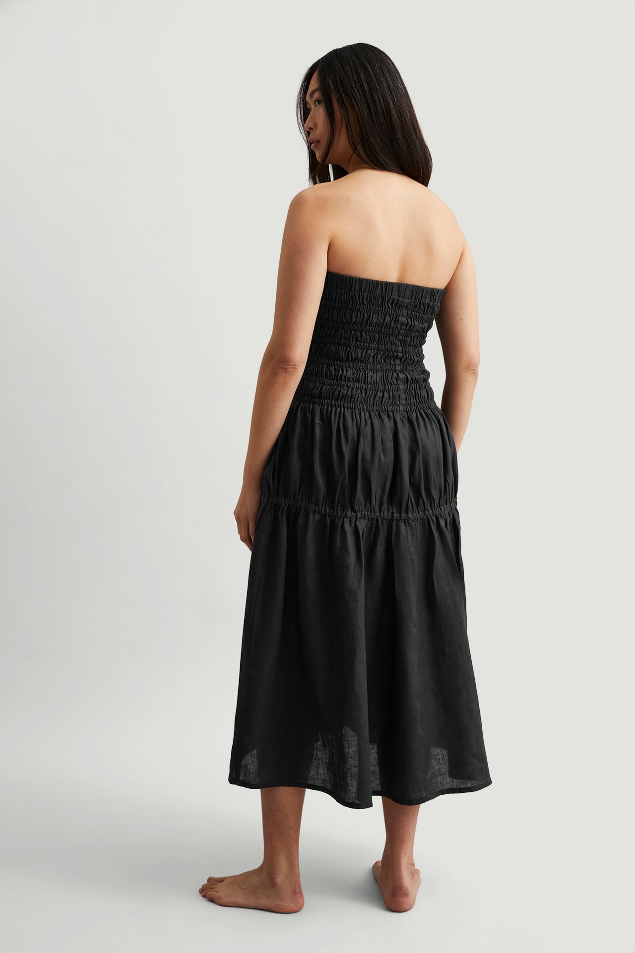 Sukienka z lnu - Czarne - 178cm / Storlek: S - 5