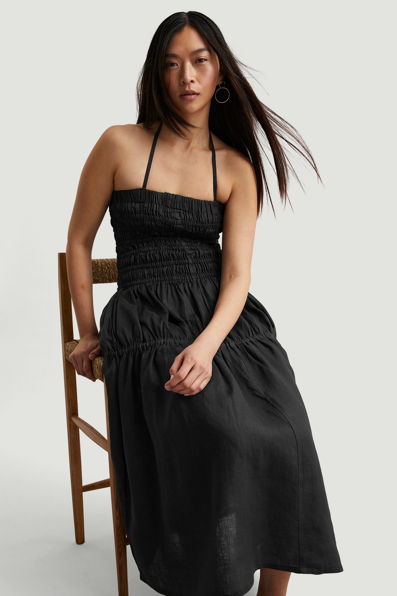 Sukienka z lnu - Czarne - 178cm / Storlek: S - 1
