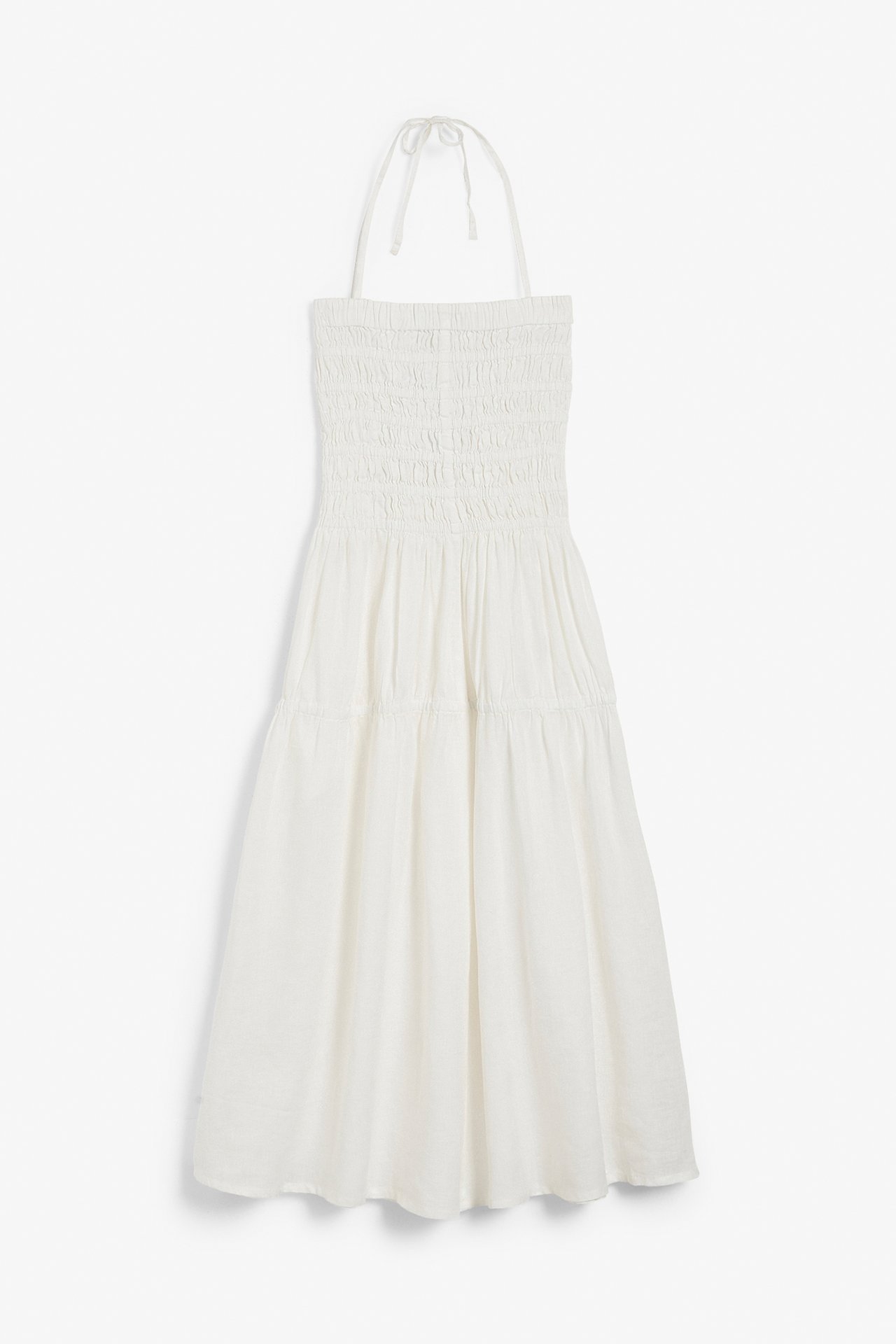 Lniana sukienka - Biały - 6