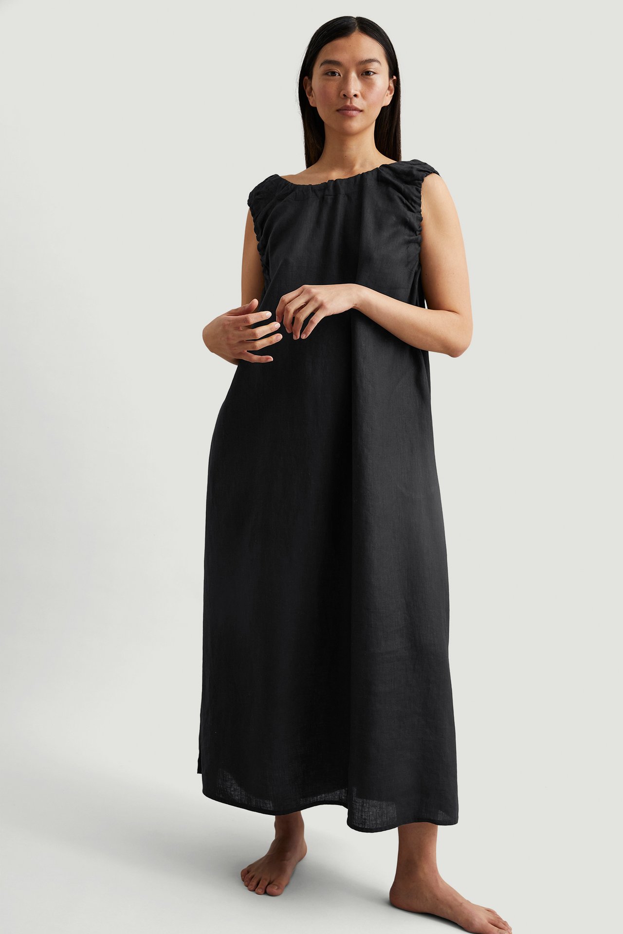 Sukienka z lnu - Czarne - 178cm / Storlek: S - 2
