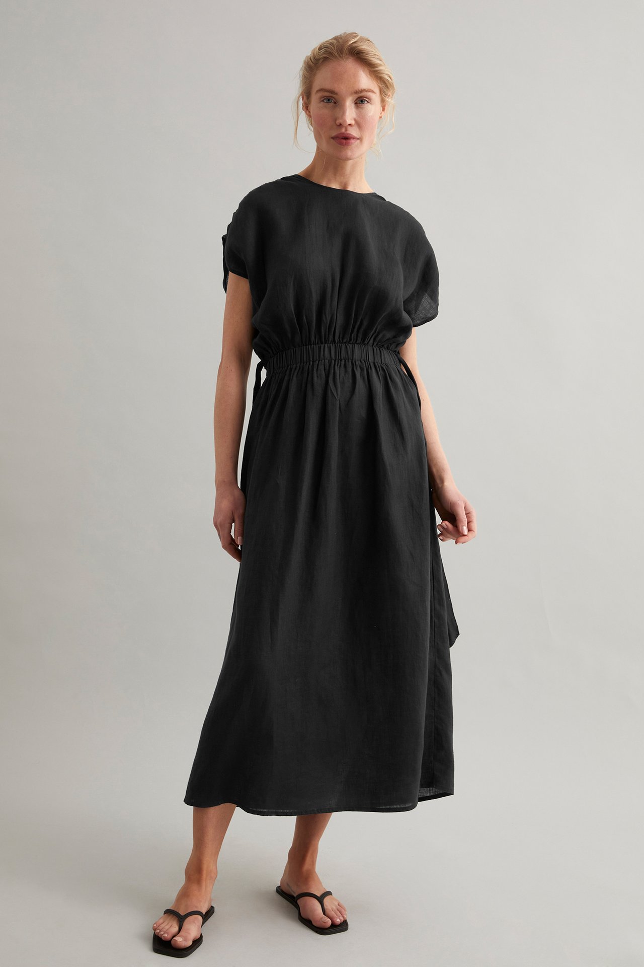 Sukienka z lnu - Czarne - 178cm / Storlek: S - 2