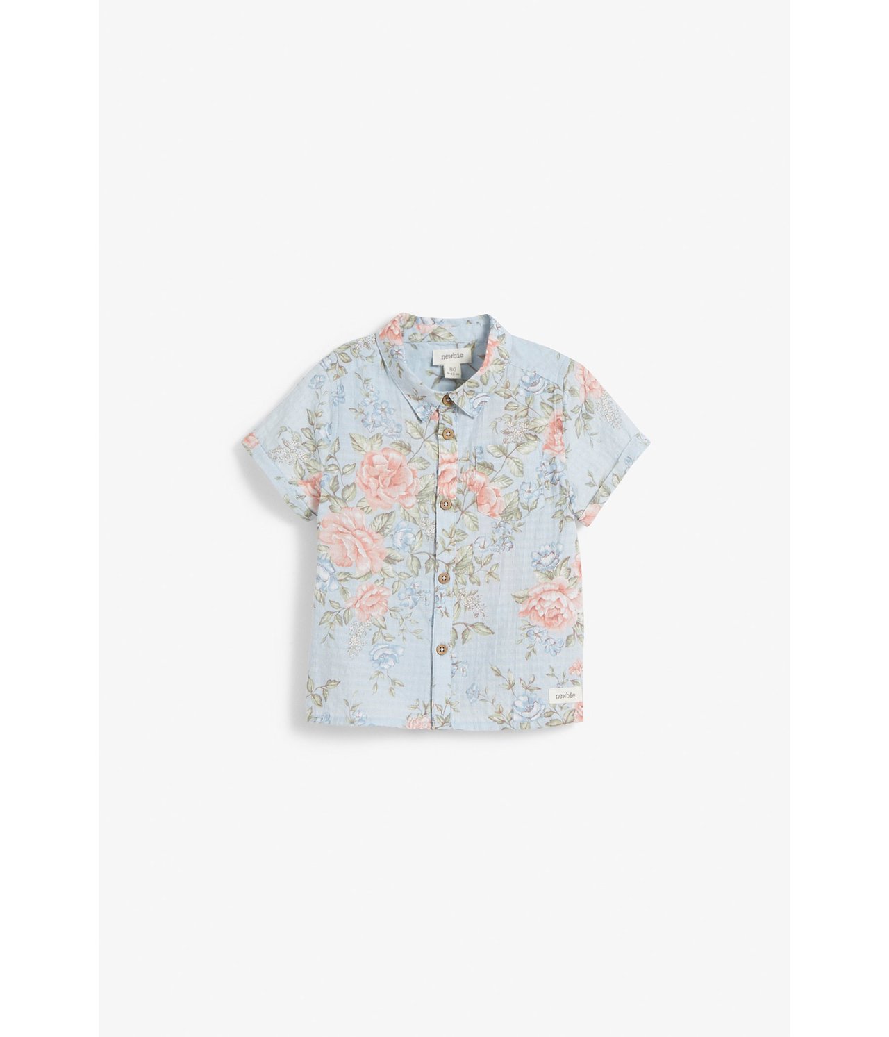 Blomstrete babyskjorte Lyseblå - null - 2