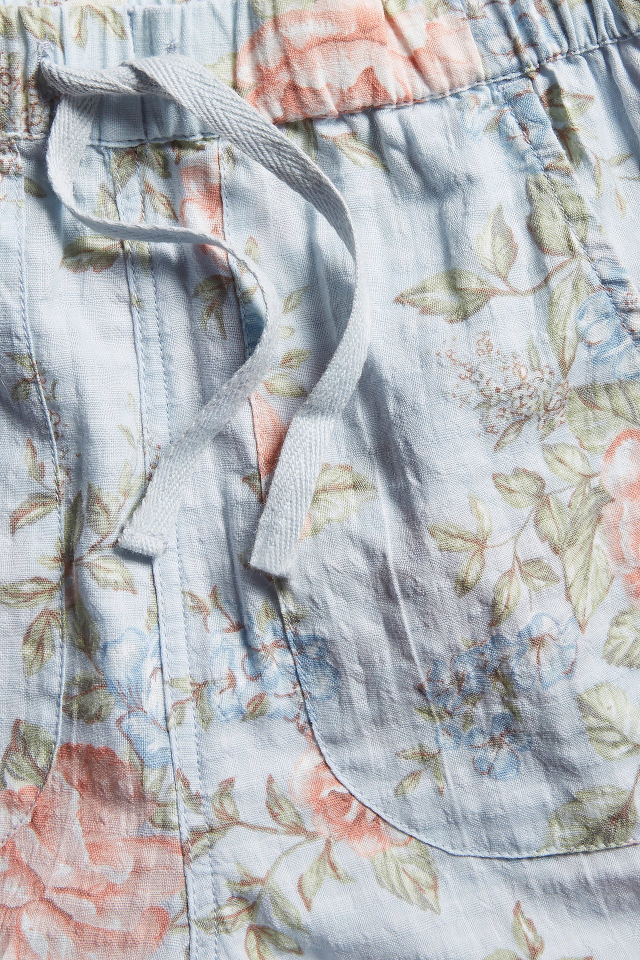 Blomstrete shorts - Lyseblå - 1