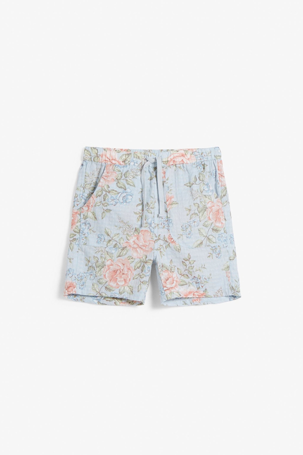 Blomstrete shorts - Lyseblå - 3